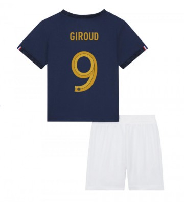 Frankrig Olivier Giroud #9 Replika Babytøj Hjemmebanesæt Børn VM 2022 Kortærmet (+ Korte bukser)